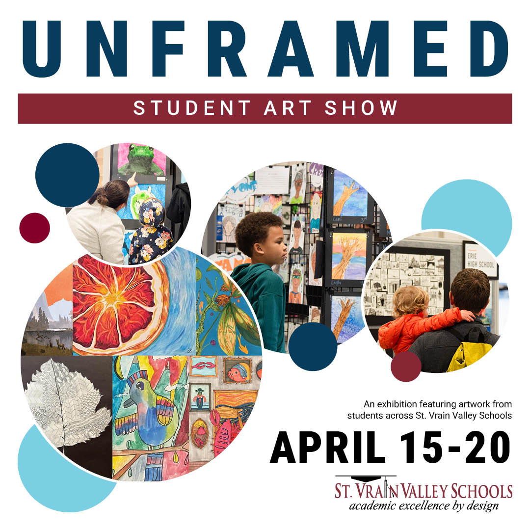 Unframed Student Art Show flyer, April 15-20