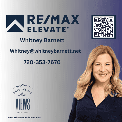 RE/MAX Elevate promotional image featuring Whitney Barnett, contact info, and a QR code for more details.