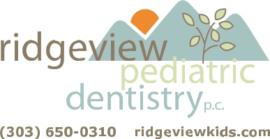 PTO Sponsor of the Week: Ridgeview Pediatric Dentistry featuring mountains, a sun, and a tree. Contact: (303) 650-0310, website: ridgeviewkids.com.