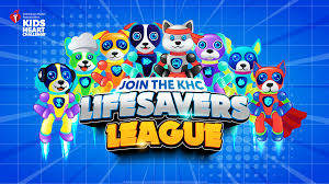 Cartoon characters in bright colors, says join the lifesaver league