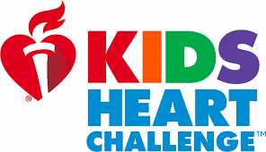 Bright color text, says kids heart challenge