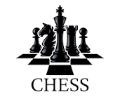 Logo featuring chess pieces on a chessboard with the word "CHESS" below.